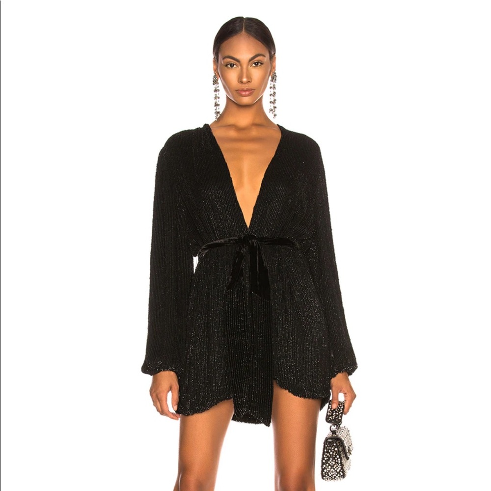 NWOT Retrofete Gabrielle Robe Dress in Black
